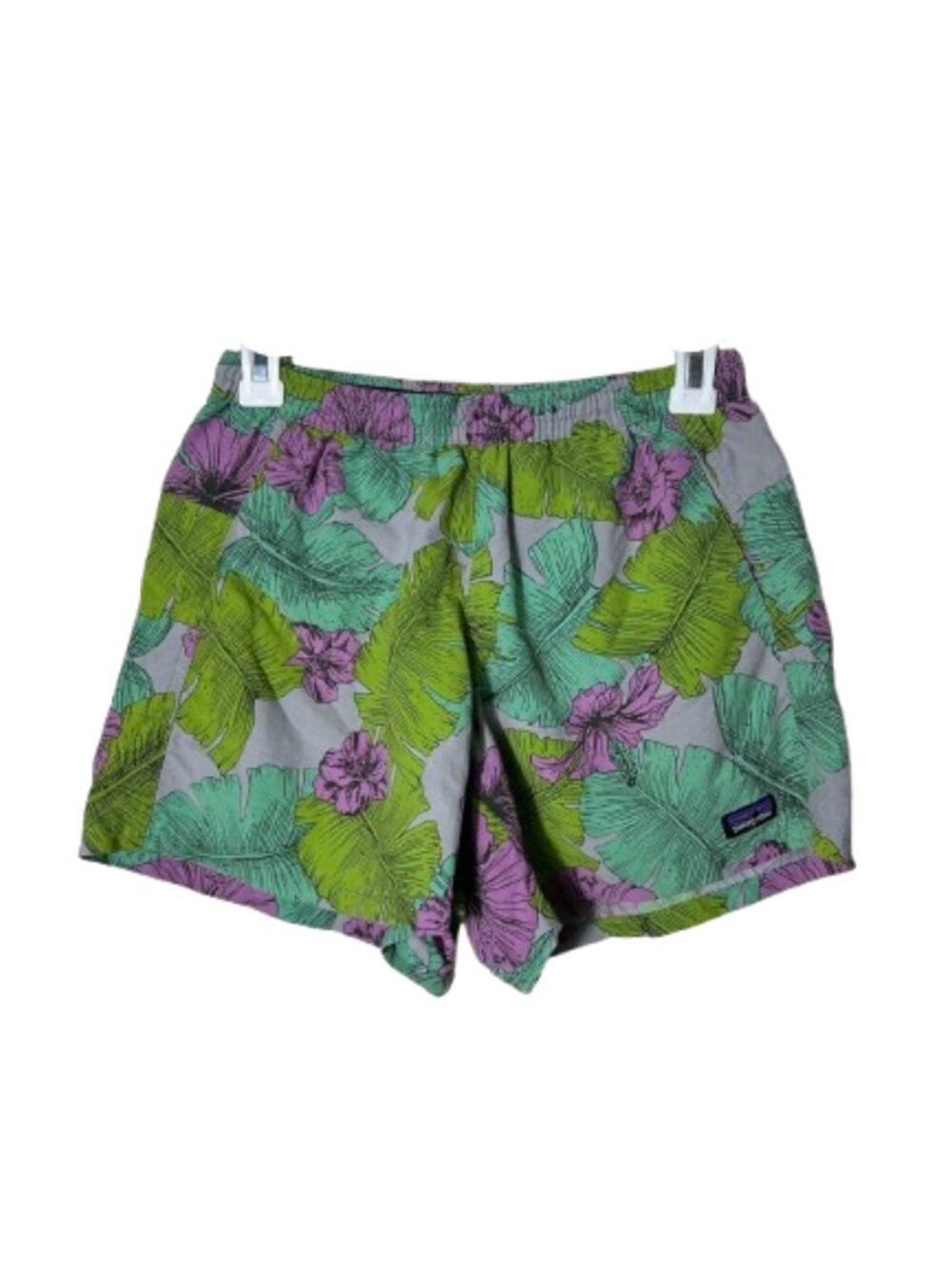 Patagonia tropical leaf print baggies shorts womens XS summer vacation nylon